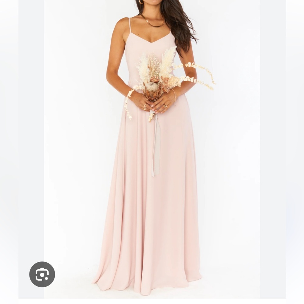 NWT Show me your Mumu Faith Maxi dress Dusty Blush Crisp small bridesmaid